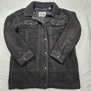 Levi's Men's Black Sherpa Trucker Jacket Black Size Medium